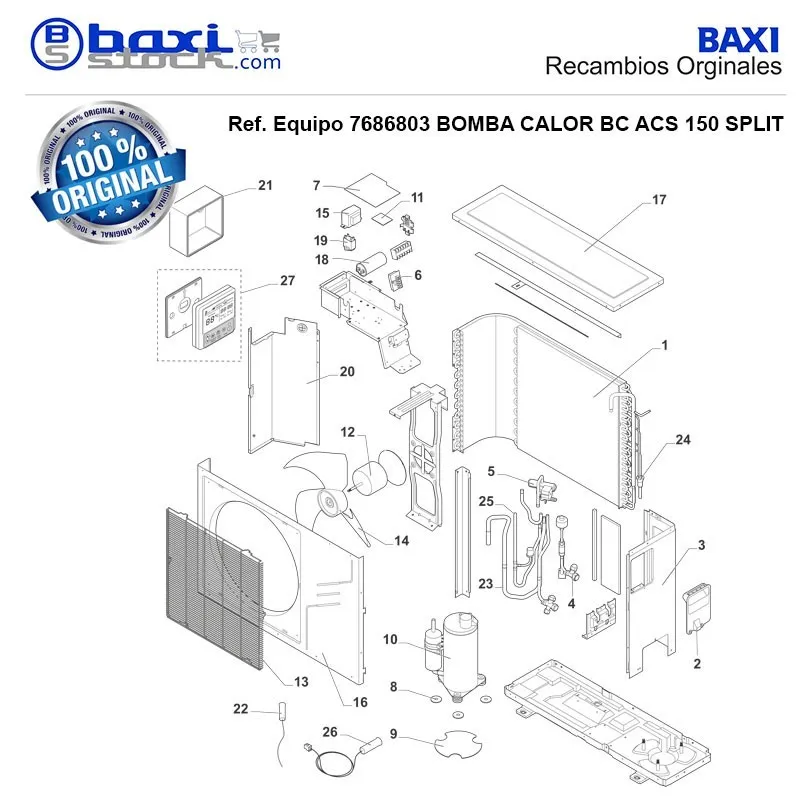 JUNTA COMPRESOR BC ACS SPLIT (3ud)
