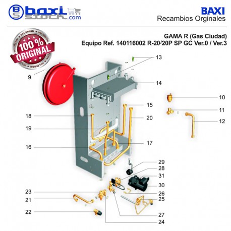 CONJUNTO RÁCORD VASO DE EXPANSIÓN PARA BOMBA DE 3 VÍAS