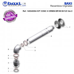 CODO 90º CONCENTRICO GROPPALLI 80/125 COMPLETO