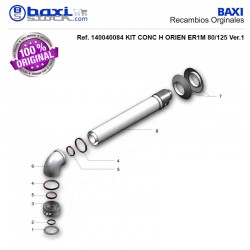 CODO 90º CONCENTRICO GROPPALLI 80/125 COMPLETO