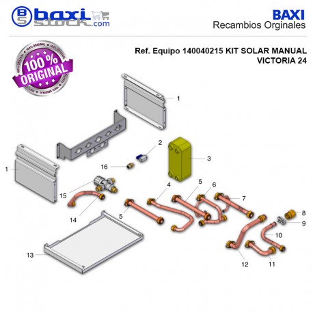 TUBO INTERCAMBIADOR-CALDERA KIT SOLAR VICTORIA PLUS