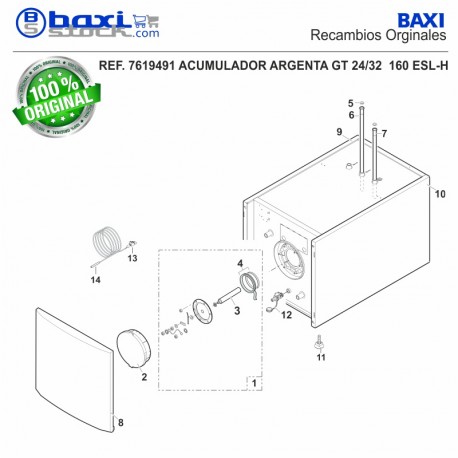 BRIDA COMPLETA ACUMULADOR 160 ARGENTA