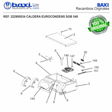 TAPA SUPERIOR CUADRO DE CONTROL SGB 400-610 E